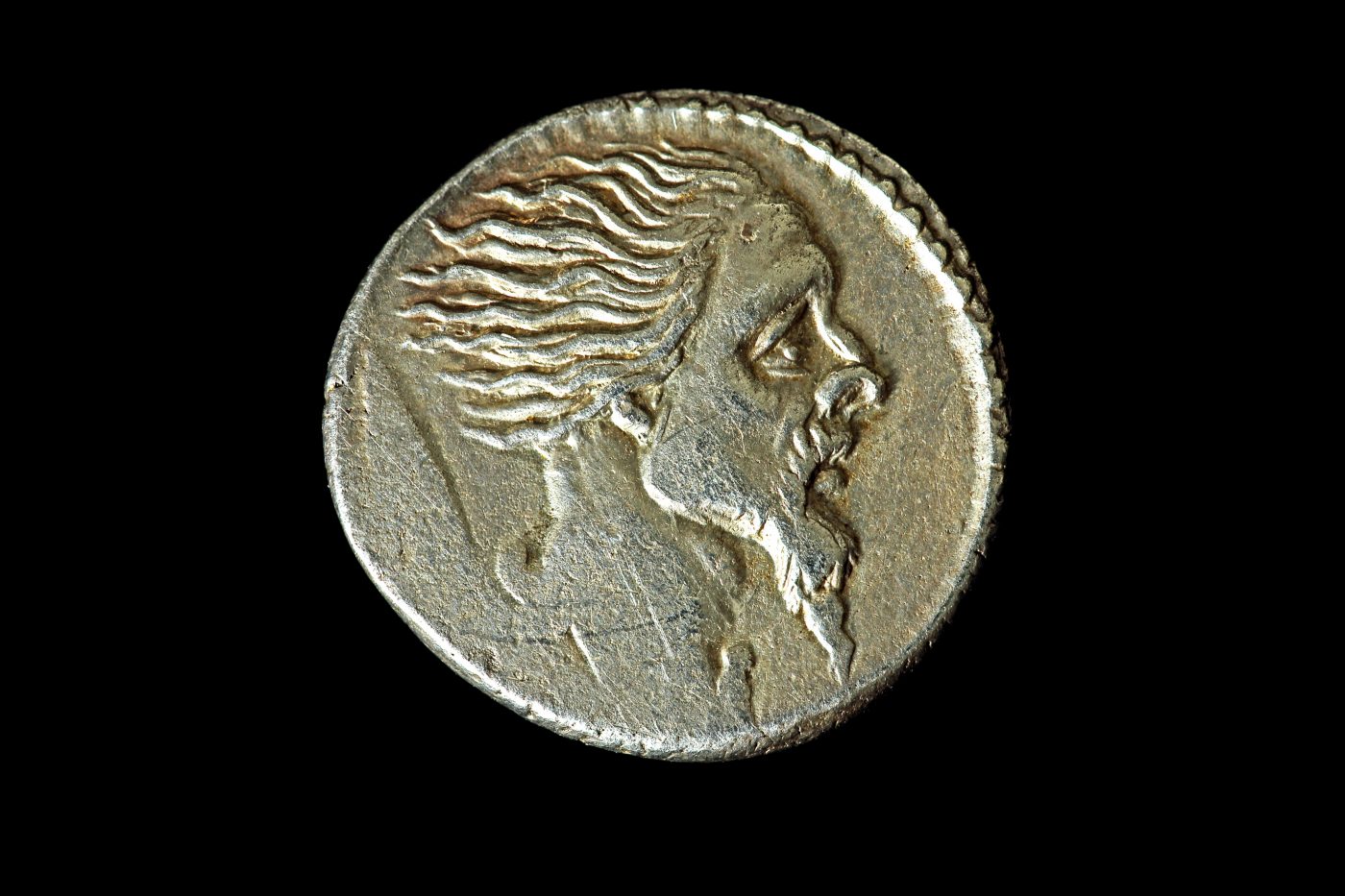Silber Denar mit dem Porträt des Vercingetorix
